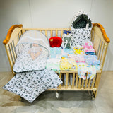 FARETO NEW BORN BABY WINTER ESSENTIALS 65 IN 1 NEW COMBO (0-6 MONTHS)(GREY MOON )