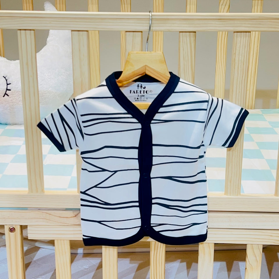 Fareto New Born Baby Summer Wear Front open 5 Cut Vest And 5 Half Sleeves Shirt (Pack of 10)