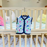 Fareto New Born Baby Summer Wear Front open 5 Cut Vest And 5 Half Sleeves Shirt (Pack of 10)