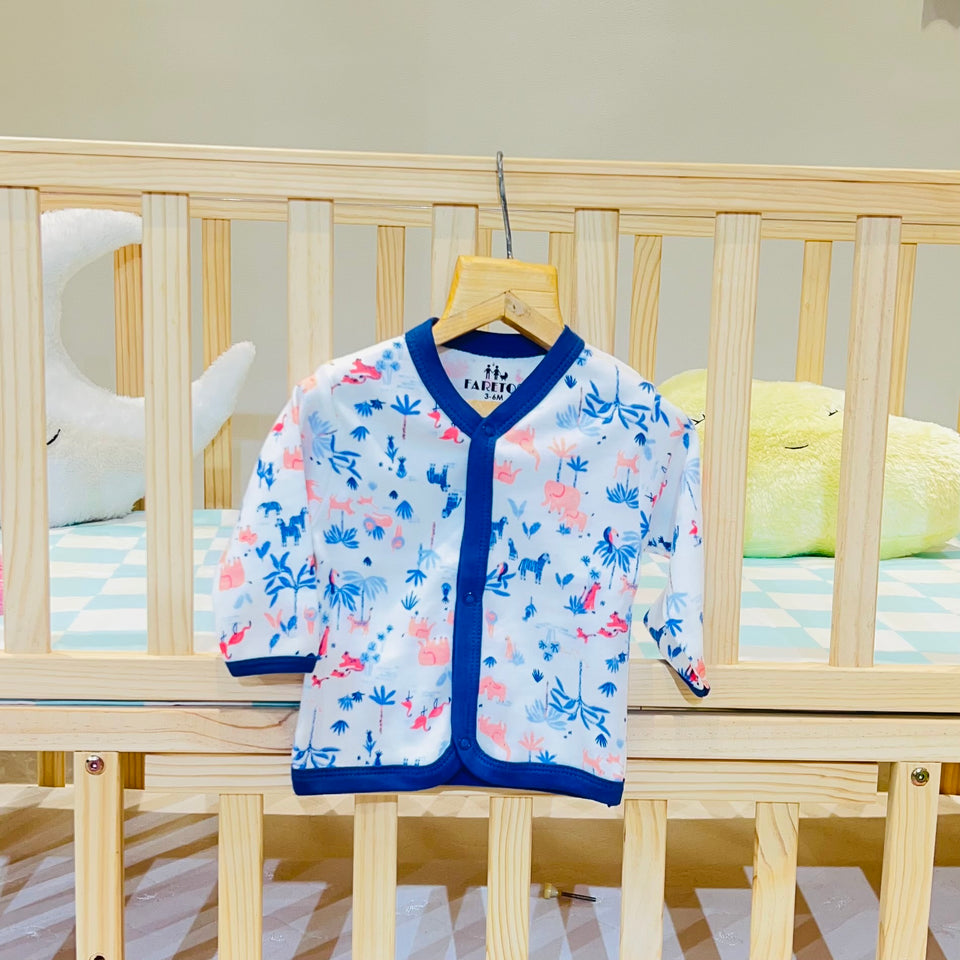 Fareto Baby 100% Cotton Front Open Full Sleeves shirts (Pack of 5)