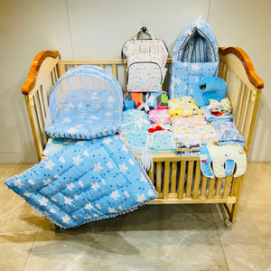 FARETO NEW BORN BABY PREMIUM QUALITY WINTER  AND SEMI WINTER SEASON HOSPITAL ESSENTIALS 73 IN 1 (0-6 MONTHS) _ NURSERY BAG