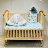 FARETO NEW BORN BABY FULL BEDDING SET COMBO (0-6 MONTHS)(GREY_SPRIAL)