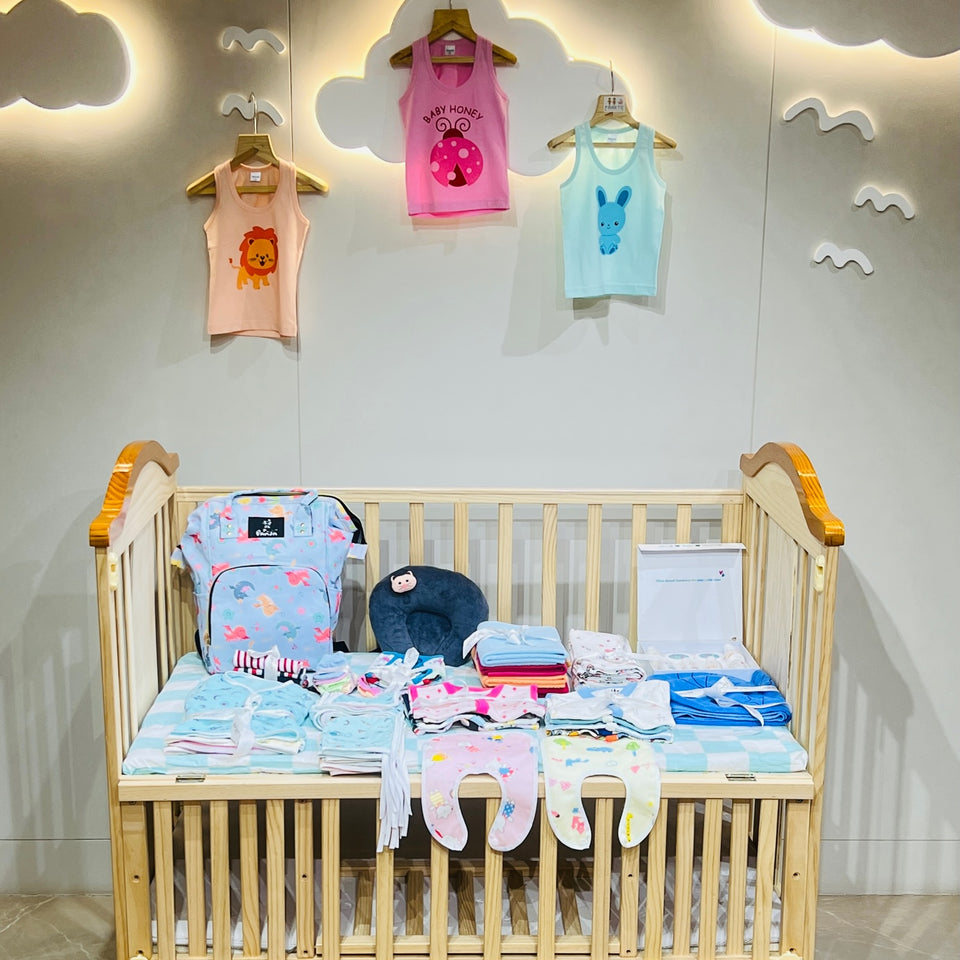 FARETO PREMIUM QUALITY BABY SUMMER ESSENTIALS 72 IN 1 NEW COMBO (0-6MONTHS)