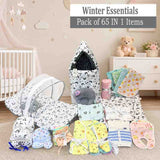 FARETO NEW BORN BABY WINTER ESSENTIALS 65 IN 1 NEW COMBO (0-6 MONTHS)(GREY MOON )(F434)