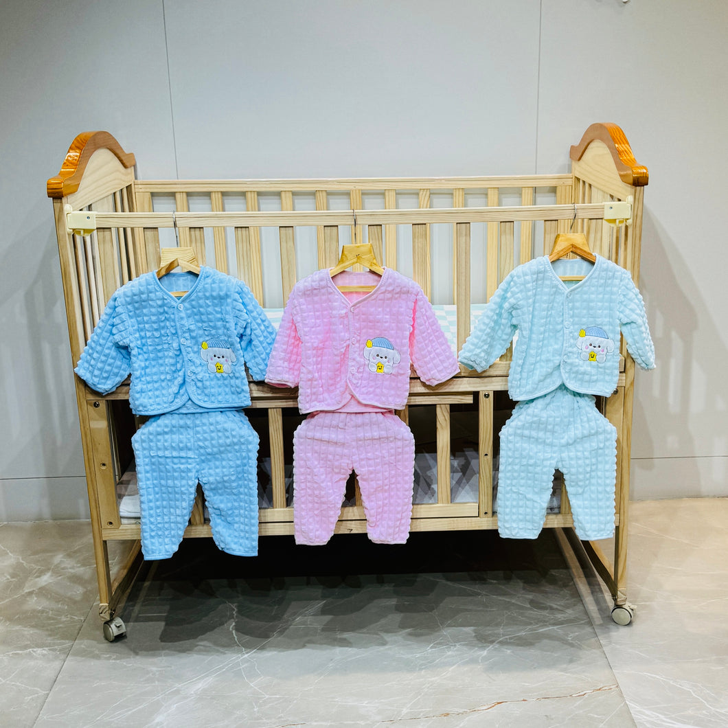 Fareto New Born Baby Winter Wear Clothing Set Pack Of 3 (0-3 Months)(Colors May Vary)