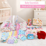 Fareto New Born Baby Hospital essentials Combo 60 in 1(0-6 Months)(F99)