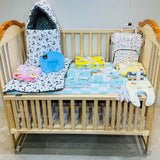 Fareto New Born Baby Semi Winter Hospital Essentials ( 42 in 1)(0-6 Months) (Grey Moon)