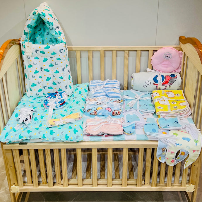 FARETO NEW BORN BABY MONSOON SEASON HOSPITAL ESSENTIALS PACK OF 60 ITEMS (0-6 MONTHS)