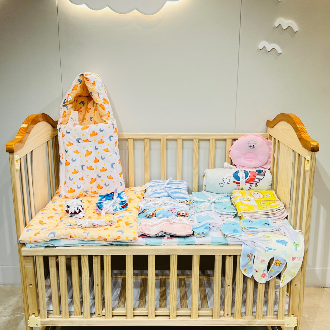 FARETO NEW BORN BABY MONSOON SEASON HOSPITAL ESSENTIALS PACK OF 60 ITEMS (0-6 MONTHS)