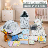 FARETO NEW BORN BABY WINTER ESSENTIALS 64 IN 1 NEW COMBO (0-6 MONTHS)(GREY MOON )(F455)