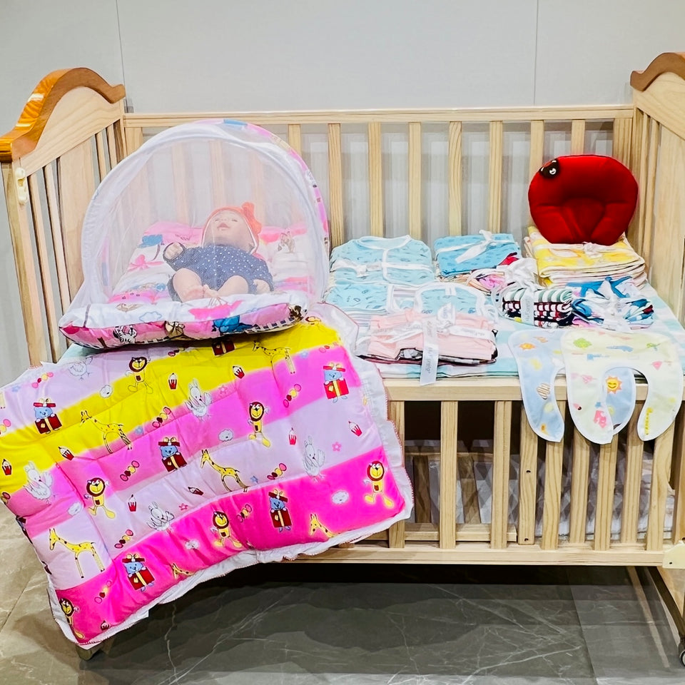 Fareto New Born Baby Hospital essentials Combo 60 in 1(0-6 Months)