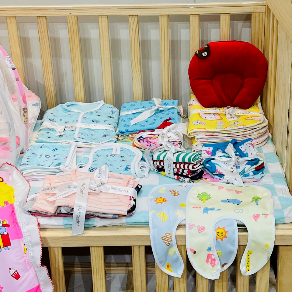 Fareto New Born Baby Hospital essentials Combo 60 in 1(0-6 Months)