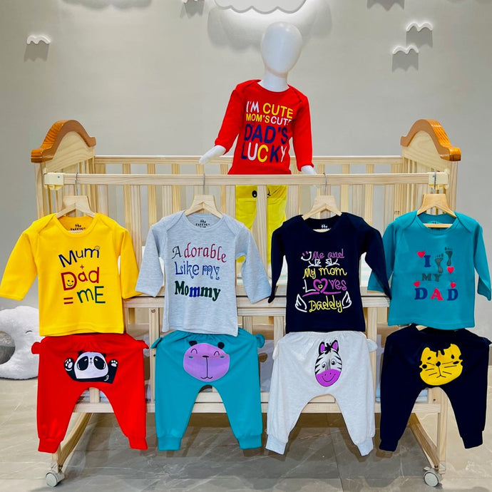 Fareto New Born Baby Daily Wear T-shirts Pyjama Sets (Pack of 5 )