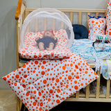 Fareto New Born Baby monsoon season Hospital Essentials (61 in 1)(0-6 Months)(orange polka)