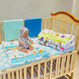 Fareto New Born Baby Combo Of Hand Carry Bed Pack Of 3 (Size: L-62CM, B-54CM) & 2 WaterProof Dry Sheet (L:64CM, B:51CM)(0-4 Months)