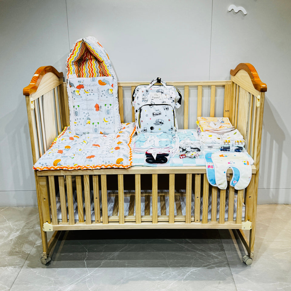 Fareto New Born Baby Premium Summer Essentials 54 In 1 Hospital Combo (0-6 Months)