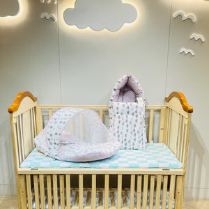 Fareto Complete Bedding Set essentials Combo For Baby (0-6 Months)(Cloud Line Lavender)