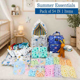 Fareto New Born Baby Premium Summer Essentials 54 In 1 Hospital Combo (0-6 Months)(F67)