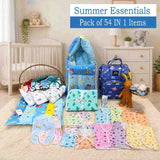FARETO NEW BORN BABY PREMIUM SUMMER ESSENTIALS 54 IN 1 HOSPITAL COMBO (0-6 MONTHS)(F350)