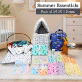 Fareto New Born Baby Premium Summer Essentials 54 In 1 Hospital  Combo (0-6 Months)(F41)