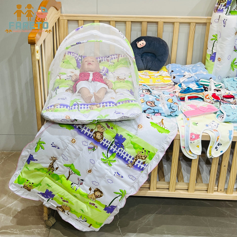 FARETO NEW BORN BABY WINTER ESSENTIALS 66 IN 1  NEW COMBO (0-6 MONTHS)( GRASS GREEN GIFFI)