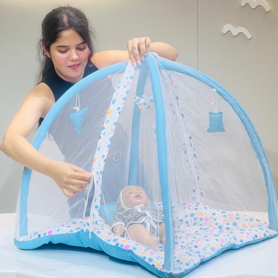 Fareto New Born Baby Bedding Play Gym Mattress with Net (0-6 Months)