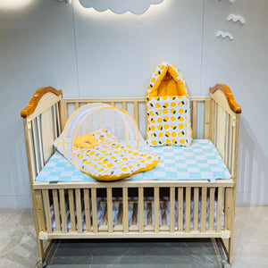 Fareto New Born Baby Bedding | Bed | Sleeping Bag | Essential (0-6 Months) (Pack of 15)