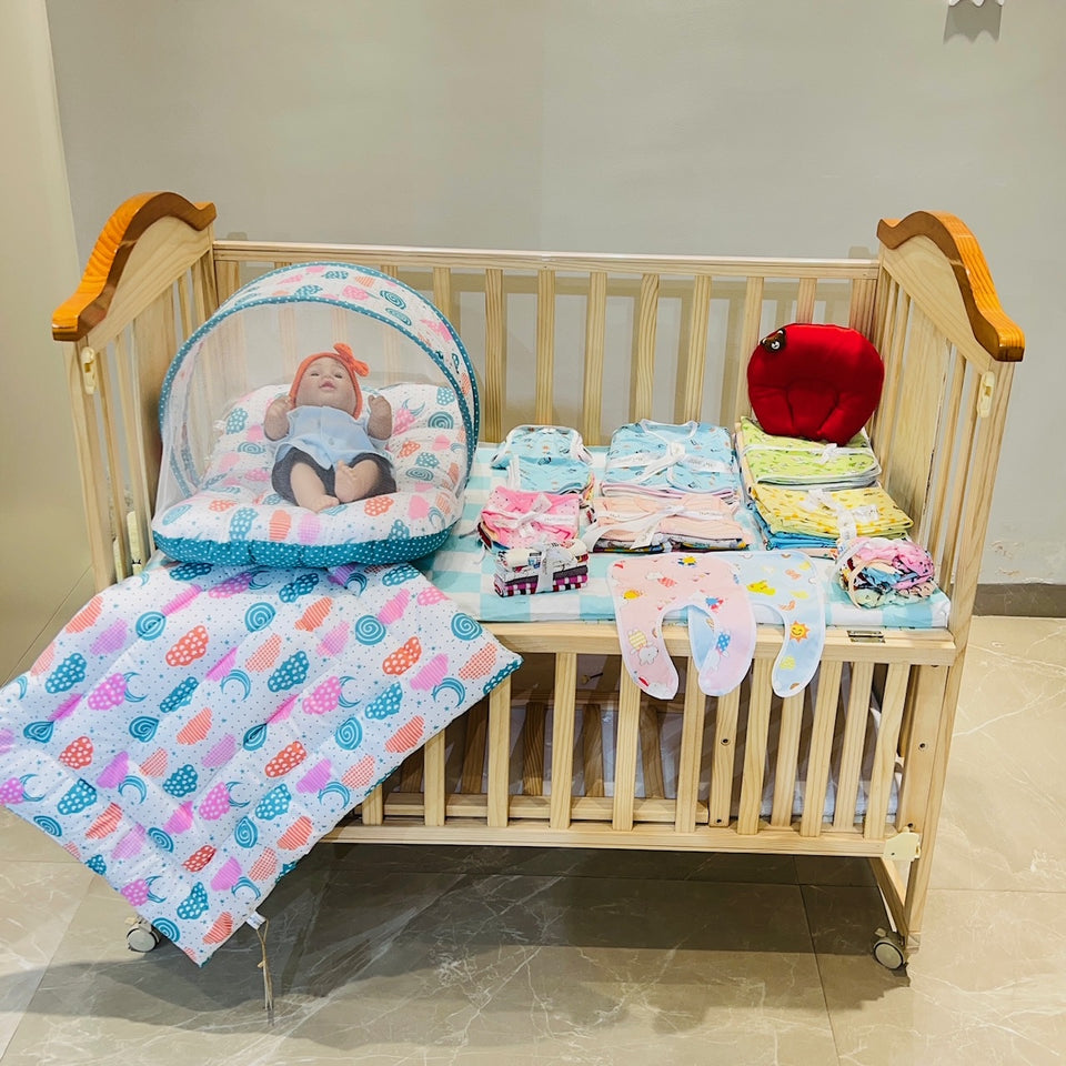 Fareto New Born Baby Hospital essentials Combo 60 in 1(0-6 Months)