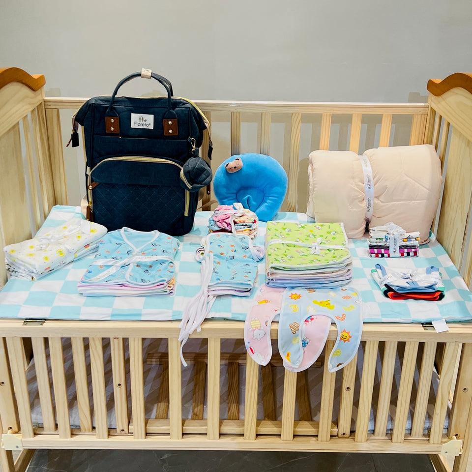 Fareto New Born Baby Hospital Essentials All season Use 58 In 1 Combo(0-6 Months)