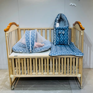 Fareto New Born Baby Hospital Essentials All season Use 58 In 1 Combo(0-6 Months)(Grey Crown)