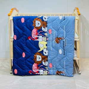 Fareto Baby & Kids Reversible Super Soft Blanket Comforter  (Size:136CM*118CM)(0-8 Years)(Lion&elephant_Comforter )