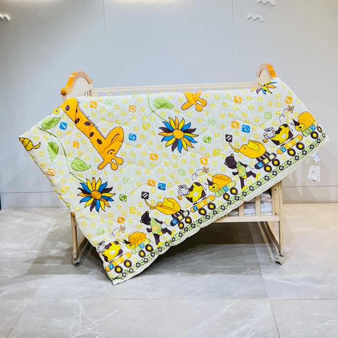 Fareto Baby & Kids Reversible Super Soft Blanket Comforter  (Size:136CM*118CM)(0-8 Years)(Sunflower_Ziraf_Comforter )