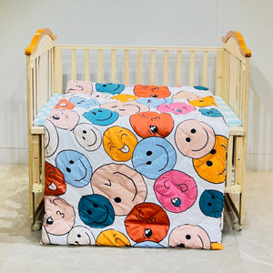Fareto Baby & Kids Reversible Super Soft Blanket Comforter  (Size:136CM*118CM)(0-8 Years)(Smiley Comforter )