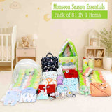 FARETO NEW BORN BABY MONSOON AND SEMI WINTER SEASON HOSPITAL ESSENTIALS 81 IN 1 (0-6 MONTHS)(F574)