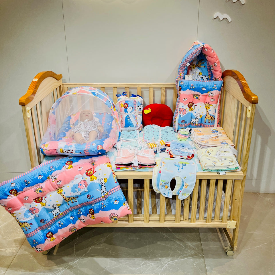 Fareto New Born Baby Summer Essentials 60 in 1 (0-6 Months)