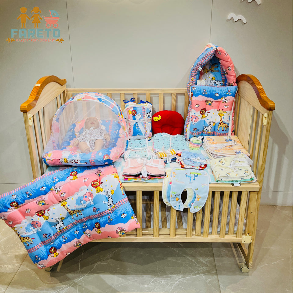 Fareto New Born Baby Summer Essentials 60 in 1 (0-6 Months)(F492)