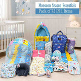 FARETO NEW BORN BABY PREMIUM QUALITY MONSOON AND SEMI WINTER SEASON  HOSPITAL ESSENTIALS 73 IN 1 (0-6 MONTHS) _ NURSERY BAG(F398)