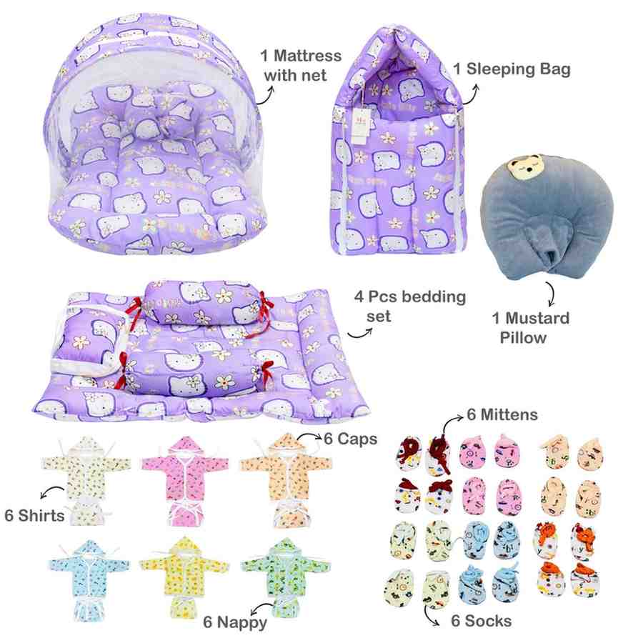 Fareto New Born Baby monsoon season Hospital Essentials (61 in 1)(0-6M)(F236)