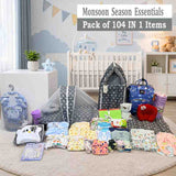 Fareto New Born 104 in 1 High Quality Premium Baby Monsoon Season Hospital Essentials Set | Soft, Warm & Comfortable Gift Kit for Newborn Babies (0-6 Months)(F765)