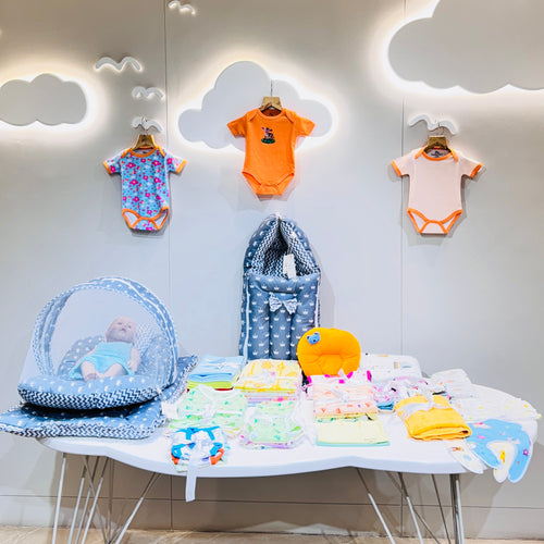 FARETO BABY PREMIUM QUALITY 76 IN 1 COMBO FOR SUMMER SEASON | SUPERSOFT COTTON (0-6 MONTHS)