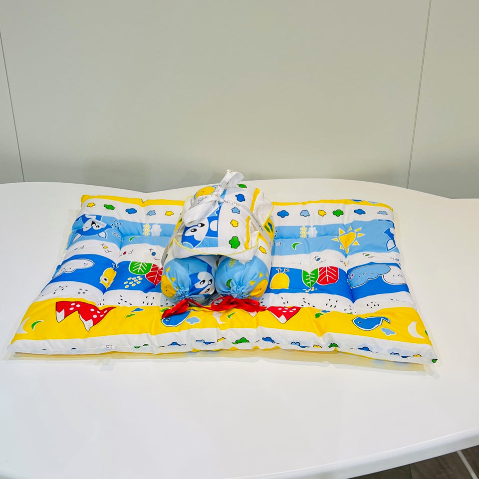 Fareto New Born Baby Combo of Mattress with Net Sleeping Bag Pcs Bedding Set Sheets(0-6 Months)