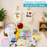 Fareto New Born Baby Essentials 79 in 1 Summer clothing combo (0-9 Months)(F294)