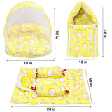 Fareto Combo of Baby Mattress with Net | Sleeping Bag | 4 Pcs Bedding Set(0-6 Months)(F159)
