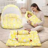 Fareto Combo of Baby Mattress with Net | Sleeping Bag | 4 Pcs Bedding Set(0-6 Months)(F159)