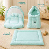 Fareto Newborn Baby 100% Muslin Cotton Sleeping Bag & Mosquito Net & Hand Carry Bed  | Safe, Soft & Portable Baby Bed | Baby Bedding Set(0-1 Year)(F768)