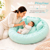 Fareto Newborn Baby 100% Muslin Cotton Bedding Set Combo | Sleeping Bag | Mattress with Net | Nest  | Blanket | Hand Carry Bed & Bolster Set |  (0-6 Months)(F767)