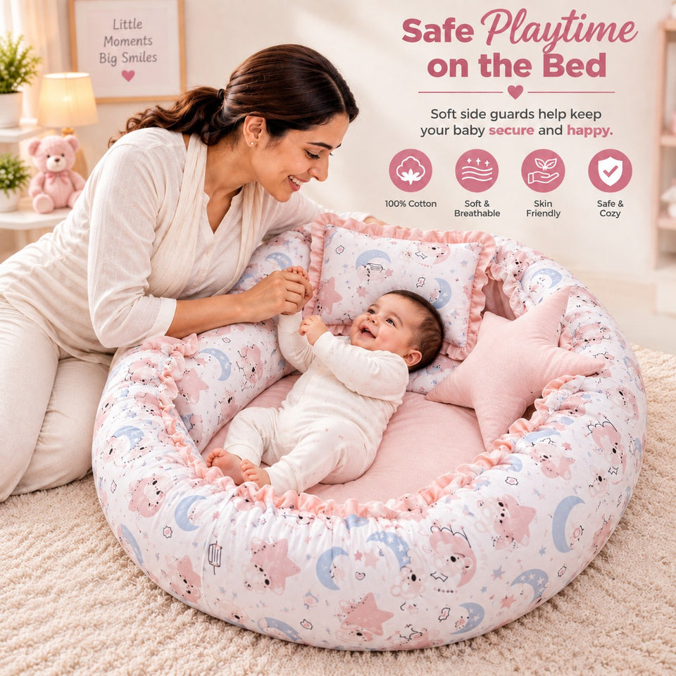 Fareto Premium Complete Baby Bedding Set Essentials Combo – Soft & Comfortable Bedding Kit For Newborns (0–6 Months)(F804)