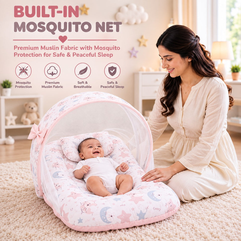 Fareto Premium Complete Baby Bedding Set Essentials Combo – Soft & Comfortable Bedding Kit For Newborns (0–6 Months)(F804)
