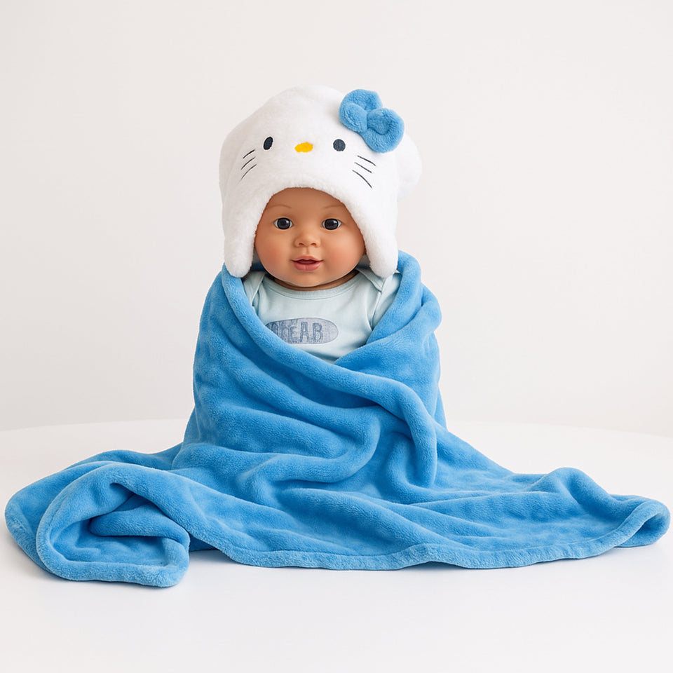 Fareto Super Soft Baby Hooded Towel – Cartoon Animal Design | Cozy, Lightweight & Skin-Friendly Swaddle for Newborns & Kids (Pack of 1)(F620)