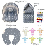 Fareto Baby Boy's & Girl's Summer Hospital Essential Combo for New Born | Gift Pack | Baby Products | Maternity Essentials | Bedding Set (73 Items)(0-6 Months)(F711)